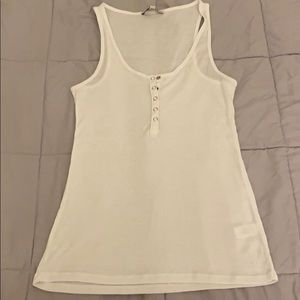 NWOT white express Henley tank top medium